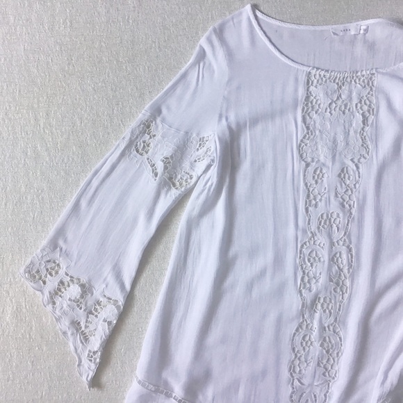 Lush Swim Cover Up Woman’s Size Medium Floral Pattern Cutouts Bell Sleeves - Picture 10 of 14